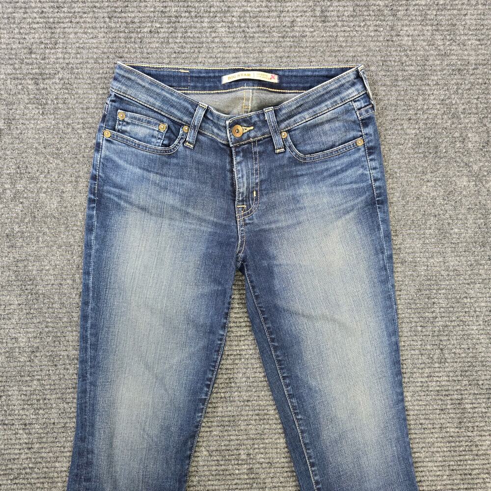 Big Star Brigette Slim Straight Jeans Womens 26R Blue Medium Wash Stretch - Picture 4 of 9